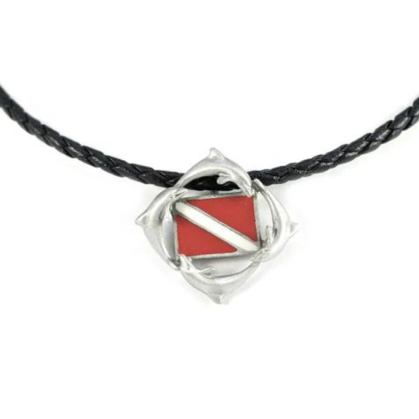 Dolphins with Dive Flag 18" necklace - Image 3
