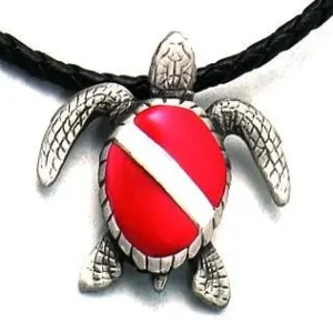 Pewter Pendant Dive Turtle